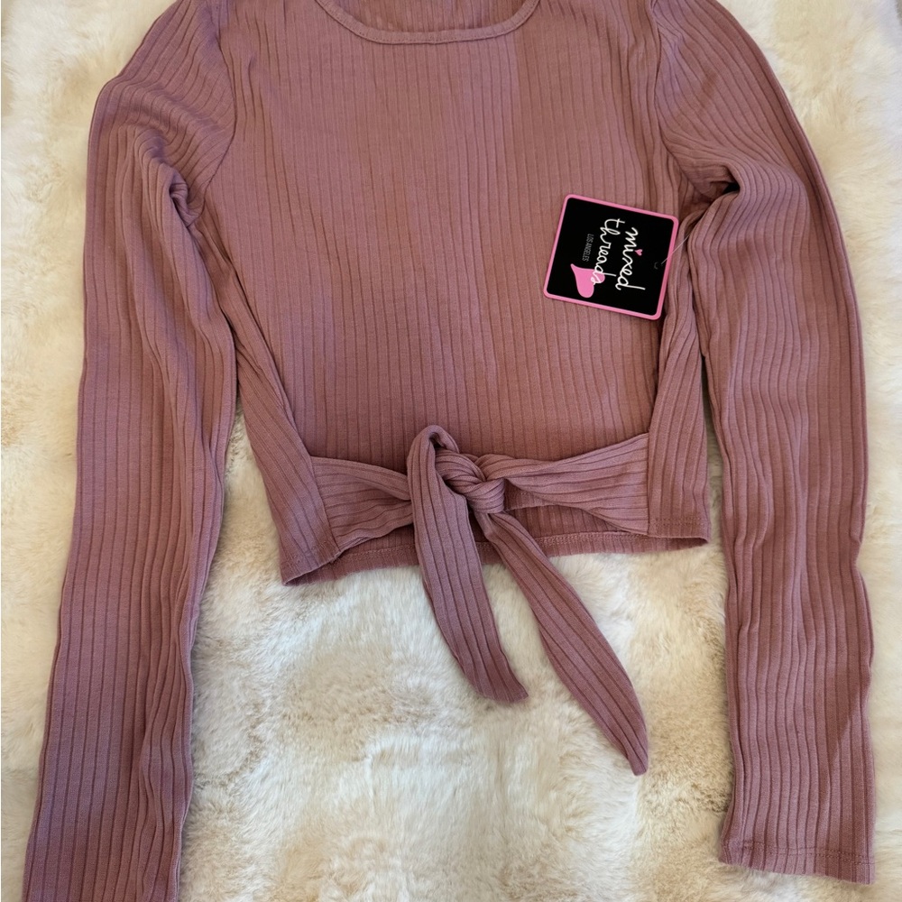 Women's Ribbed Long Sleeve Top - Mauve